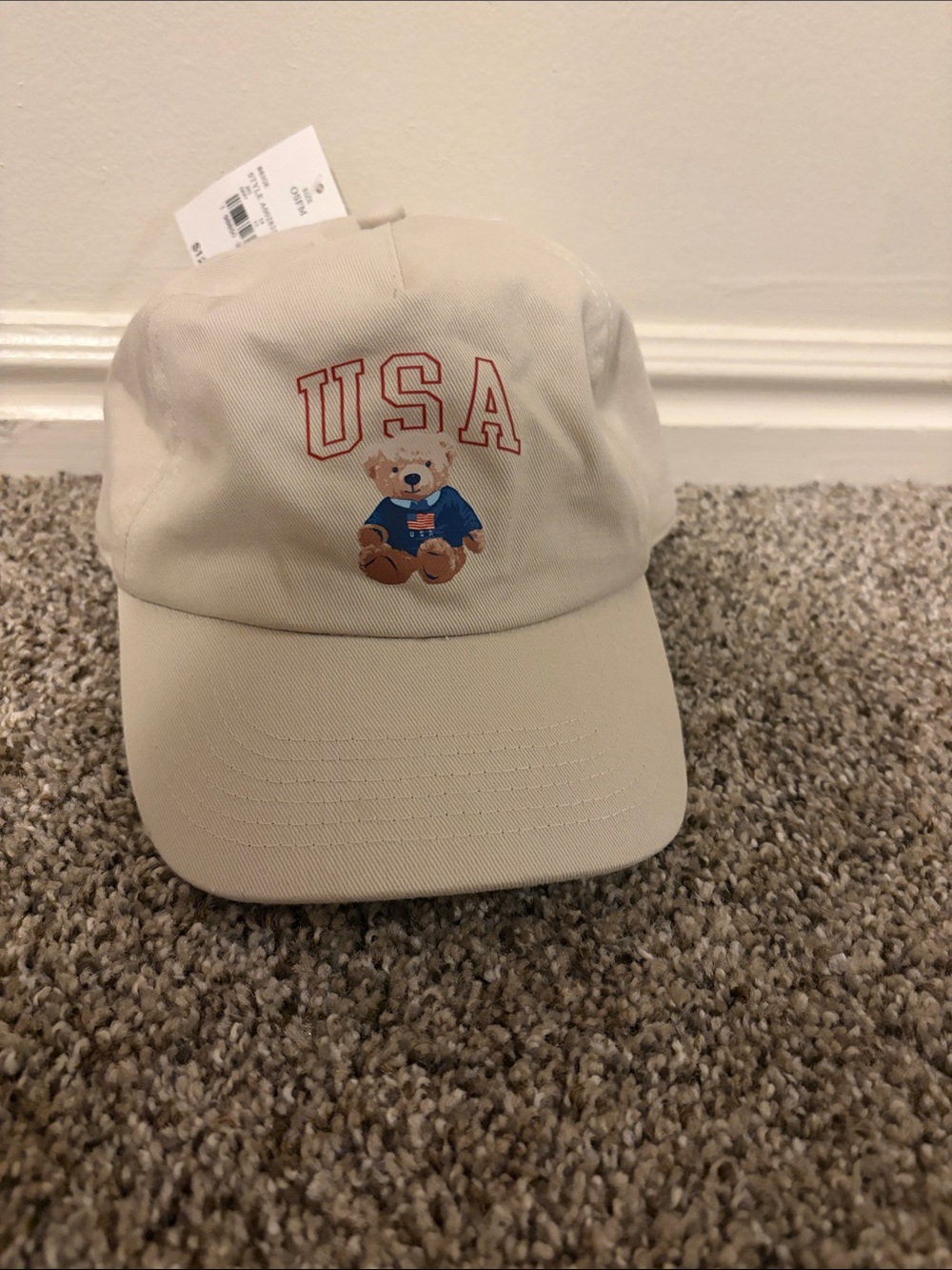 Target Beige USA Bear Baseball Cap
